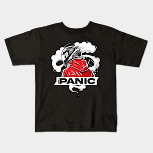 Motocycle rider don't panic Kids T-Shirt